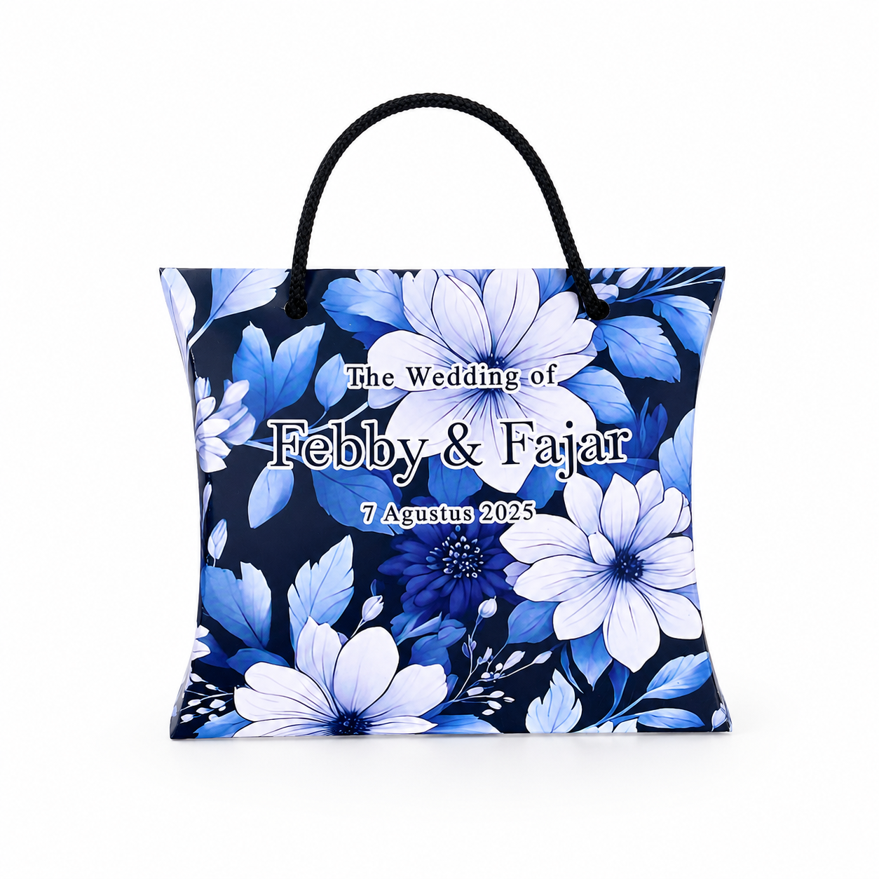 Extra Pillow Box Packaging Souvenir Pernikahan Full Printing Custom Desain